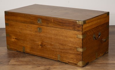 Lot 2 - Brass bound camphor wood trunk/chest late 19th...
