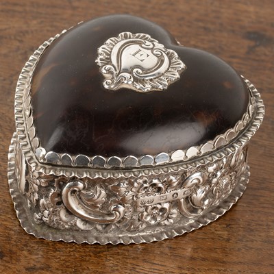Lot 222 - Victorian silver and tortoiseshell box in the...