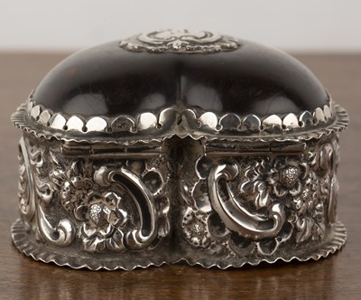 Lot 222 - Victorian silver and tortoiseshell box in the...
