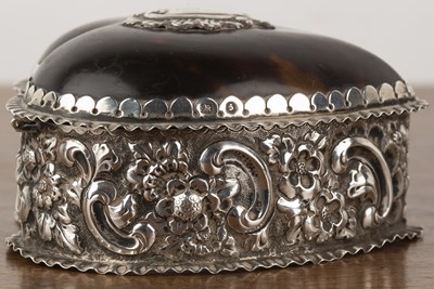 Lot 222 - Victorian silver and tortoiseshell box in the...