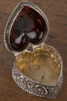 Lot 222 - Victorian silver and tortoiseshell box in the...