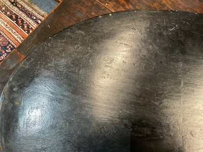 Lot 230 - A black lacquered oval tray with mother of pearl inlay
