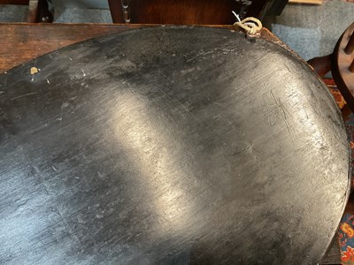 Lot 230 - A black lacquered oval tray with mother of pearl inlay