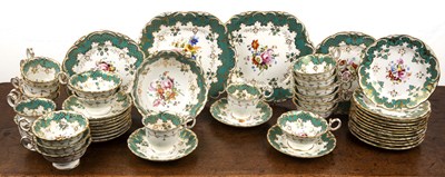 Lot 239 - Staffordshire tea service Victorian, decorated...