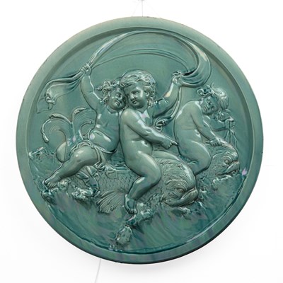 Lot 153 - Turquoise glazed roundel 19th Century,...