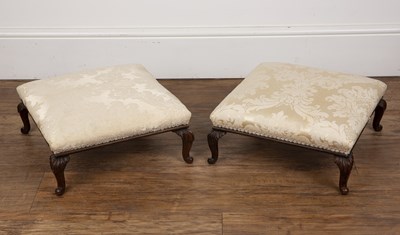 Lot 30 - Pair of wooden footstools 19th Century, on...