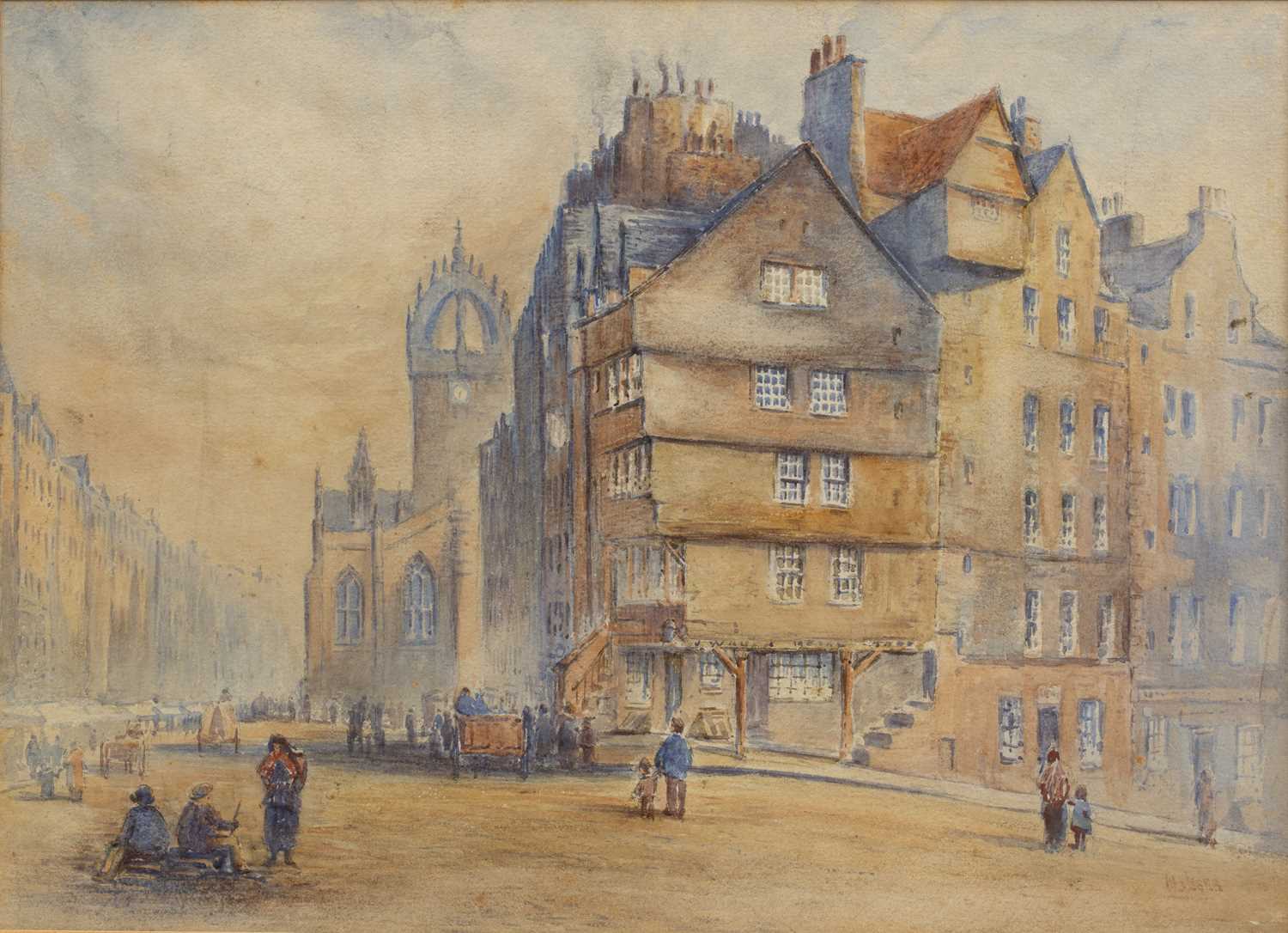 Lot 342 - W S Kerr Edinburgh Street scene, signed,...