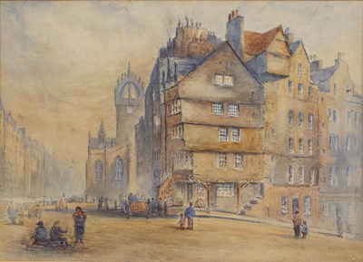 Lot 342 - W S Kerr Edinburgh Street scene, signed,...