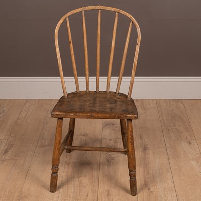 Lot 1019 - A 19th century spindle-back folk chair