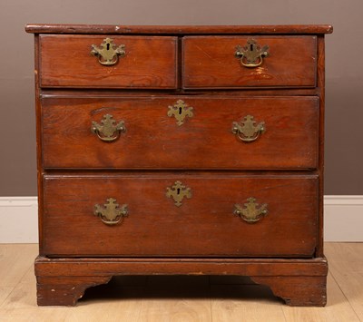 Lot 368 - An antique pitch pine chest of drawers