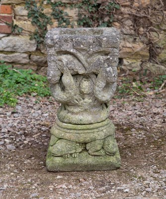 Lot 1169 - A cast stone square planter