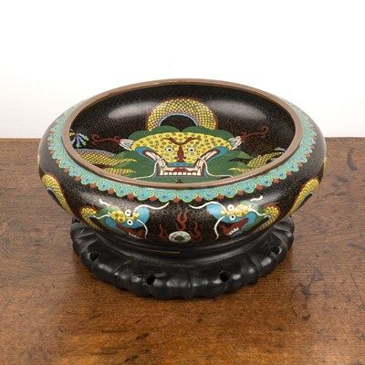 Lot 151 - Cloisonne bowl Chinese, decorated with dragons,...