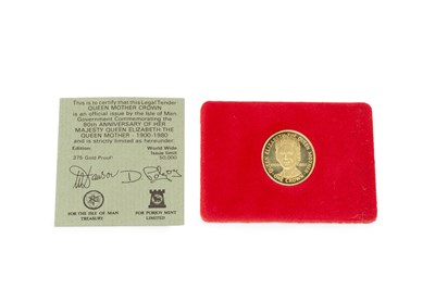 Lot 191 - A Queen Mother 80th birthday Isle of Man gold...