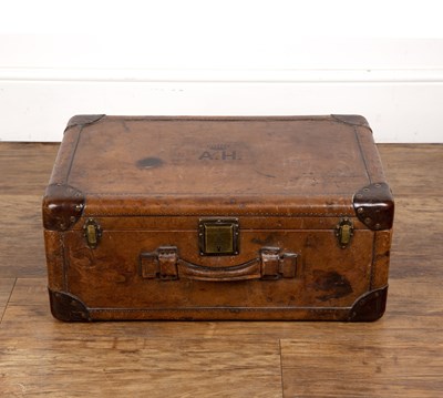 Lot 231 - Leather bound suitcase by M. Würzl & Söhne,...