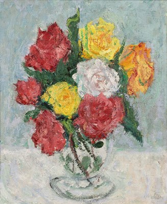 Lot 146 - Adrian Ryan (1920-1998) Roses in a Glass Vase...