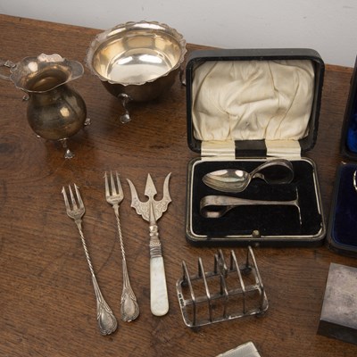 Lot 263 - Collection of silver to include: two silver...