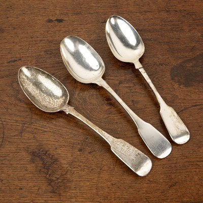 Lot 262 - Two Provincial silver serving spoons one...