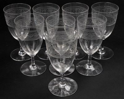 Lot 200 - A set of eight wine glasses