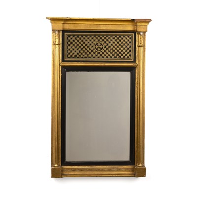Lot 53 - Gilt and vere eglomise pier glass  
19th...