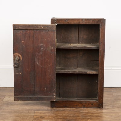 Lot 32 - Elm wall cupboard 18th/19th Century, with...