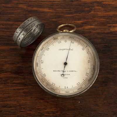 Lot 276 - Negretti & Zambra compensated pocket barometer,...