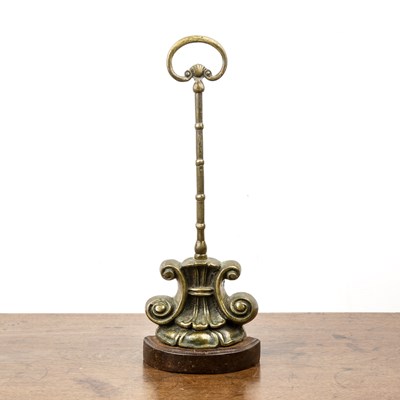 Lot 34 - Heavy brass doorstop late 19th Century, on a...