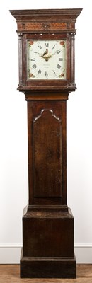 Lot 28 - Oak longcase clock 18th Century with a square...