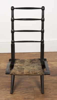 Lot 25 - Aesthetic ebonised folding chair with the...