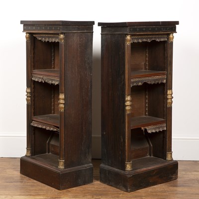Lot 31 - Pair of rosewood open small bookcases 19th...