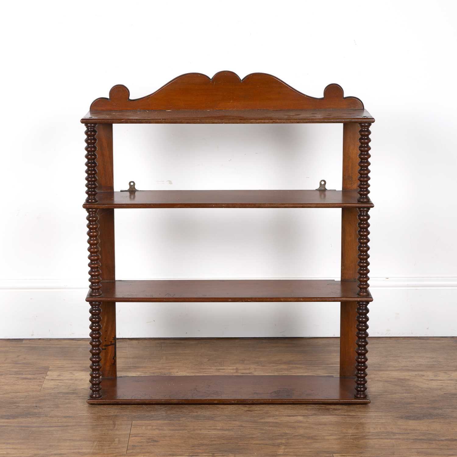 Lot 29 - Set of mahogany open shelves Victorian, with a...