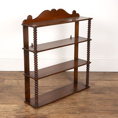 Lot 29 - Set of mahogany open shelves Victorian, with a...