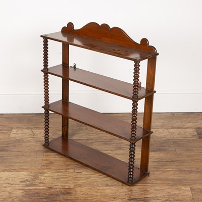 Lot 29 - Set of mahogany open shelves Victorian, with a...