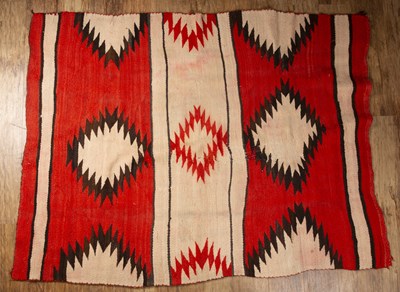 Lot 58 - Navaho rug with geometric design circa 1920s,...