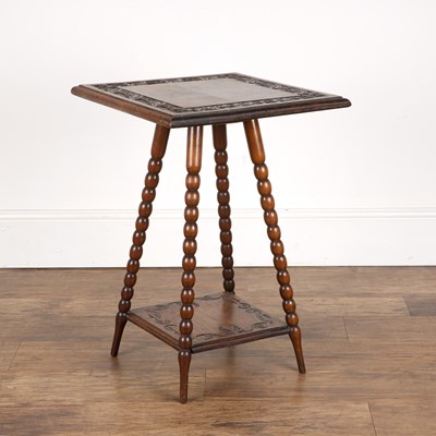 Lot 62 - Aesthetic movement oak, side table with carved...
