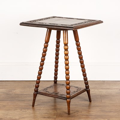 Lot 62 - Aesthetic movement oak, side table with carved...