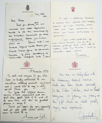 Lot 268 - Four 1970/80s Royal letter, one signed by...