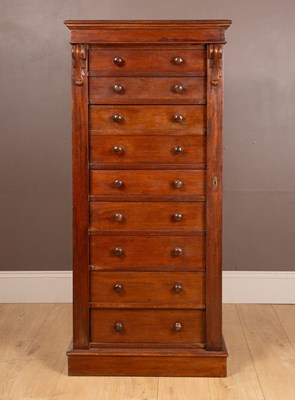 Lot 479 - A Victorian mahogany secretaire Wellington chest