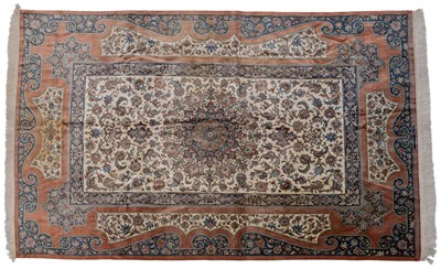 Lot 417 - A silk Isfahan style Persian carpet