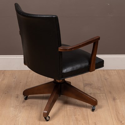 Lot 134 - An early 20th century Hillcrest black vinyl adjustable desk chair
