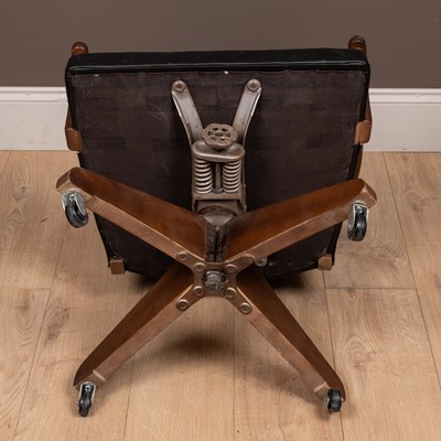 Lot 134 - An early 20th century Hillcrest black vinyl adjustable desk chair