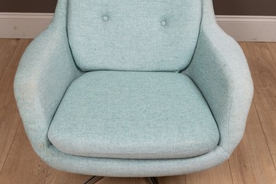 Lot 96 - A 1970s Scandinavian teal-upholstered button-back easy chair