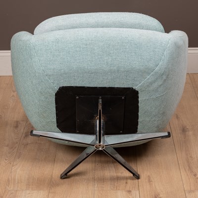 Lot 96 - A 1970s Scandinavian teal-upholstered button-back easy chair
