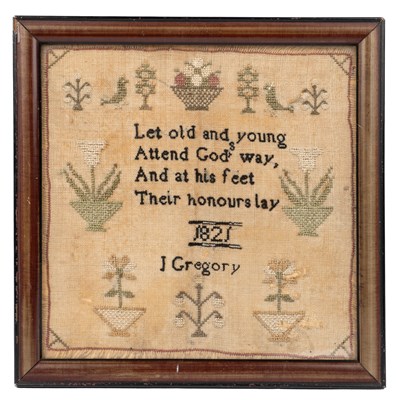 Lot 1070 - An early 19th century needlework sampler