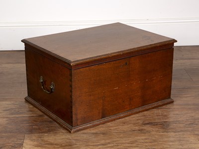 Lot 244 - Mahogany fitted box/small trunk with brass...