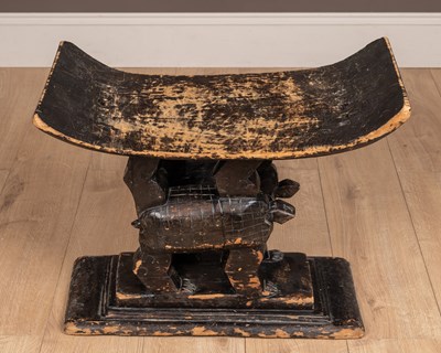 Lot 14 - A 19th century zoomorphic Ashanti stool