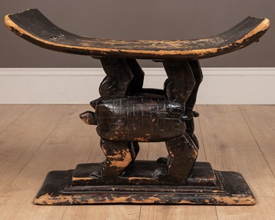 Lot 14 - A 19th century zoomorphic Ashanti stool