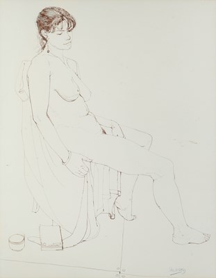 Lot 98 - Trevor Stubley (1932-2010) Seated Nude signed...