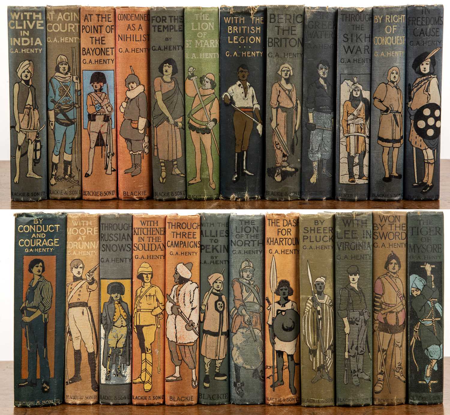 Lot 253 - Collection of books by G.A. Henty (1832-1902)...
