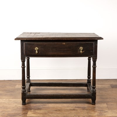 Lot 81 - Oak side table 18th Century, with a single...