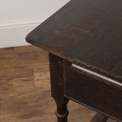 Lot 81 - Oak side table 18th Century, with a single...